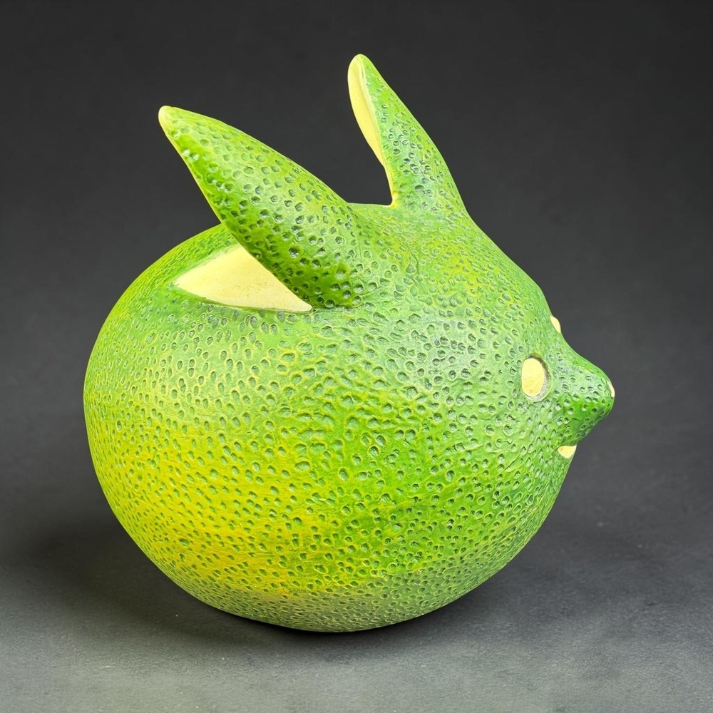 Enesco Home Grown Lime Rabbit Figurine 2006 Seagull Decor Green Citrus Resin VTG